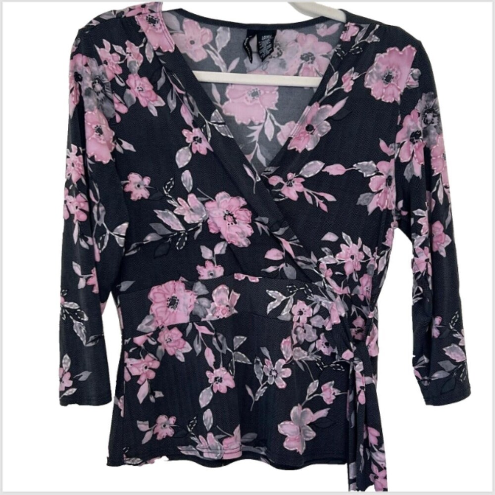 Mixit Women's Black and Pink Blouse